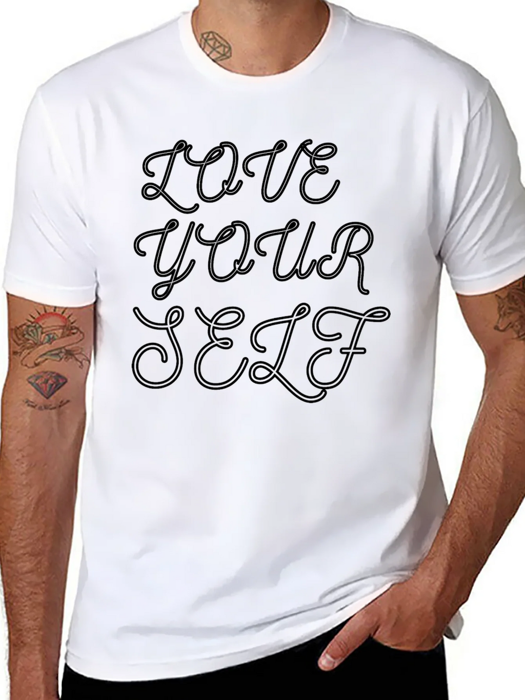 Love Yourself Black Graphic Tee product image 7
