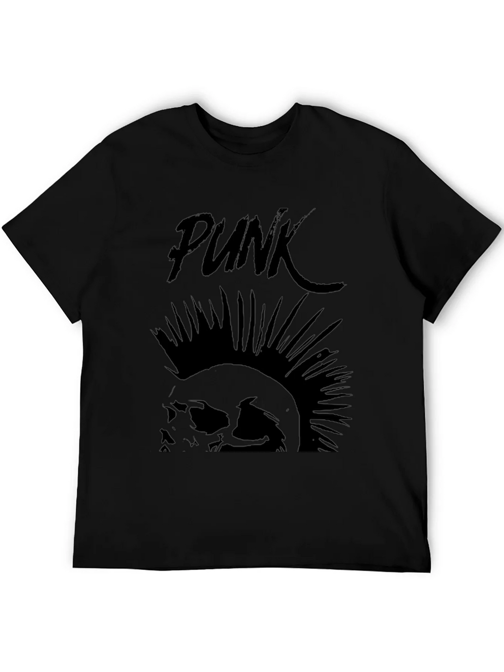 Punk Skull Graphic Tee - Black Cotton T-Shirt product image 5