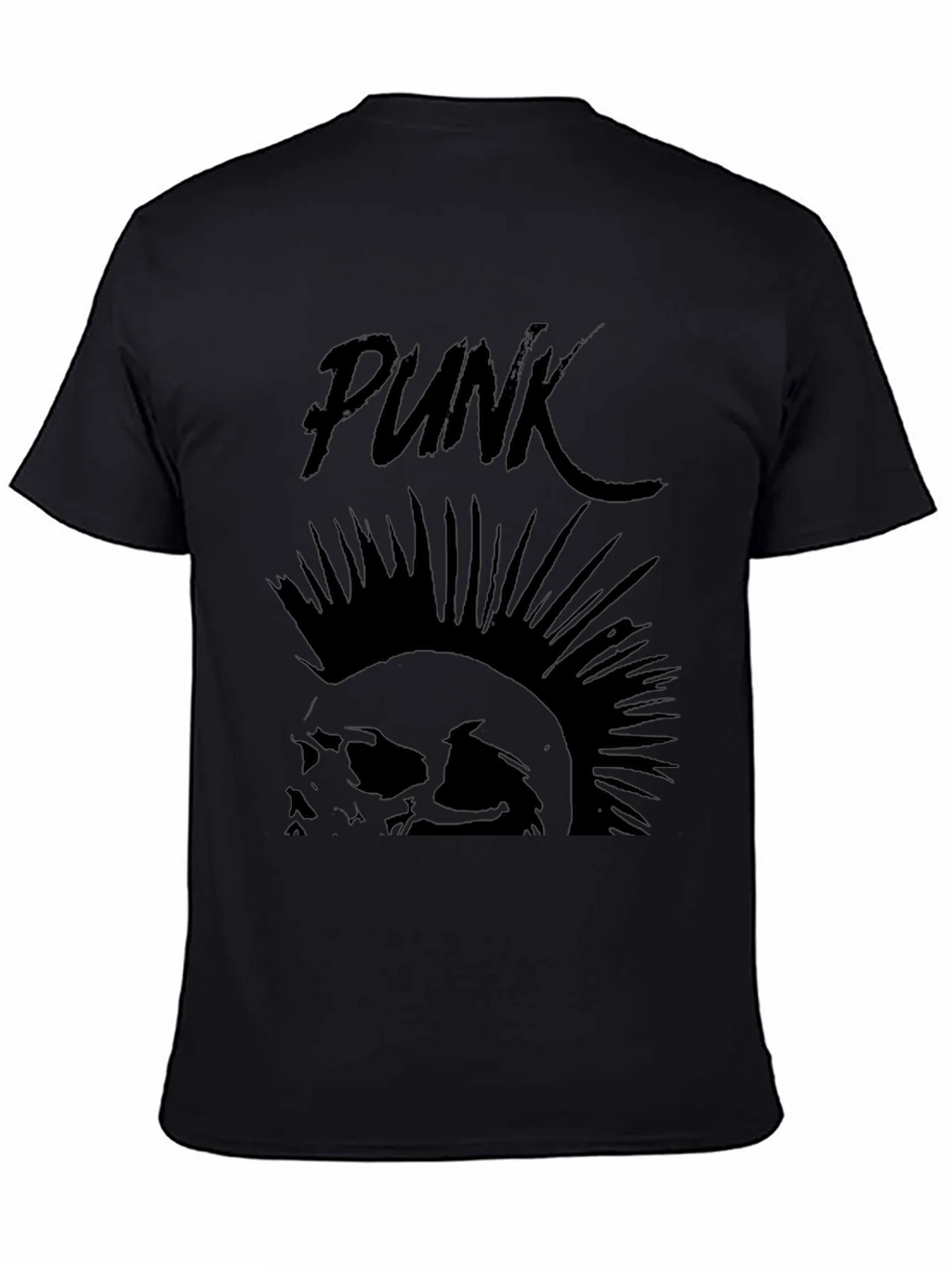 Punk Skull Graphic Tee - Black Cotton T-Shirt product image 4