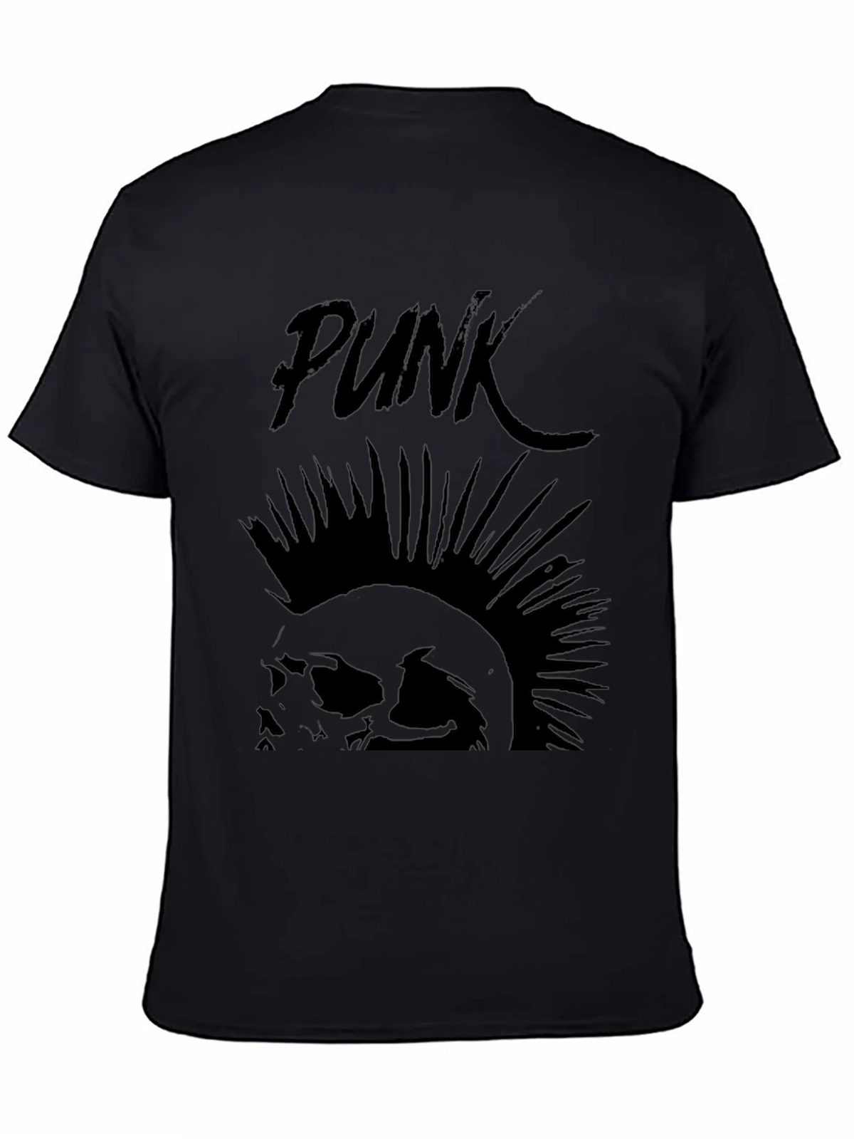 Punk Skull Graphic Tee - Black Cotton T-Shirt product image 4