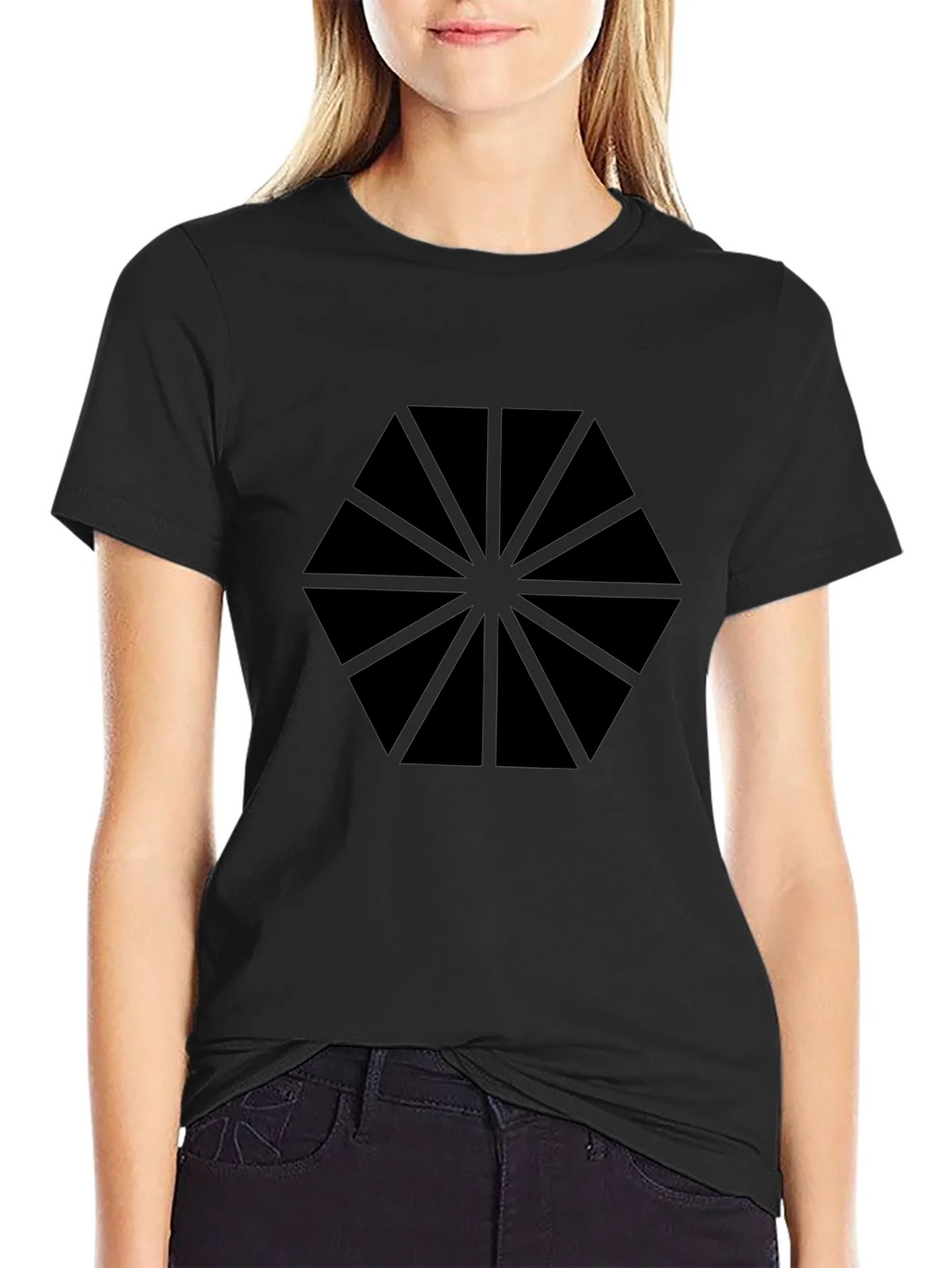 Geometric Black Graphic Tee - Modern Style product image 2
