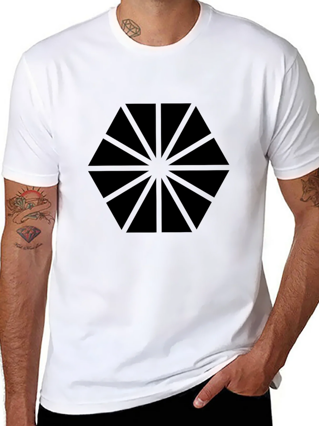 Geometric Black Graphic Tee - Modern Style product image 6