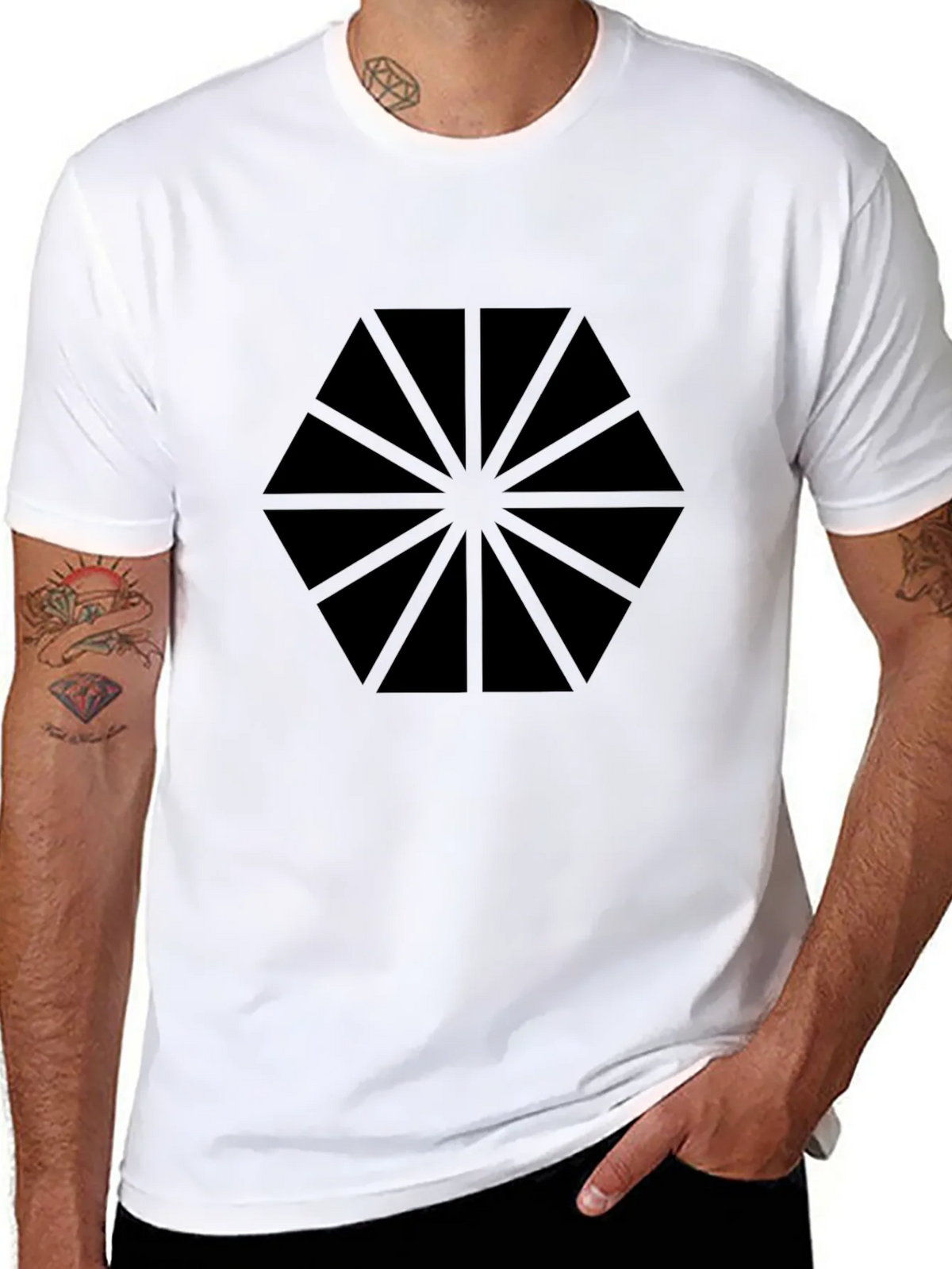 Geometric Black Graphic Tee - Modern Style product image 6