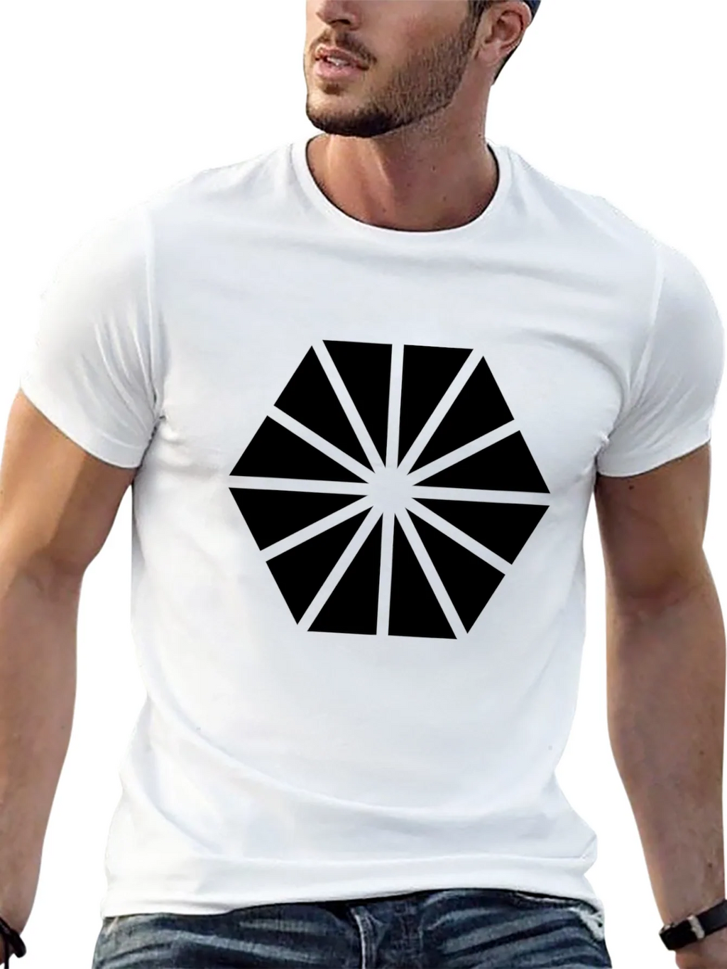 Geometric Black Graphic Tee - Modern Style product image 10