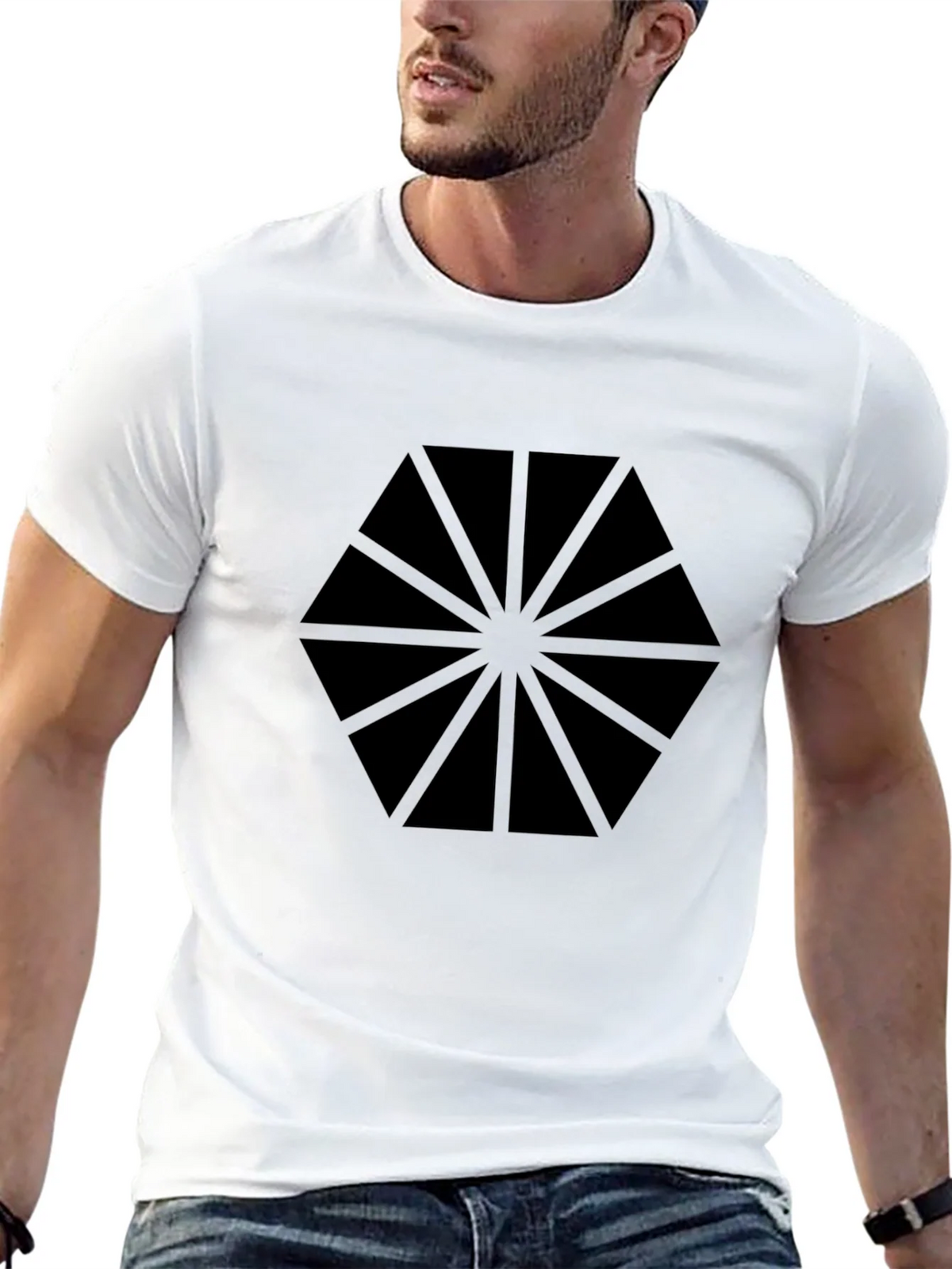 Geometric Black Graphic Tee - Modern Style product image 10