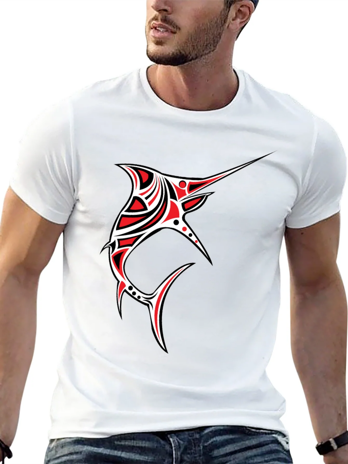 Tribal Marlin Graphic Tee - Black product image 10
