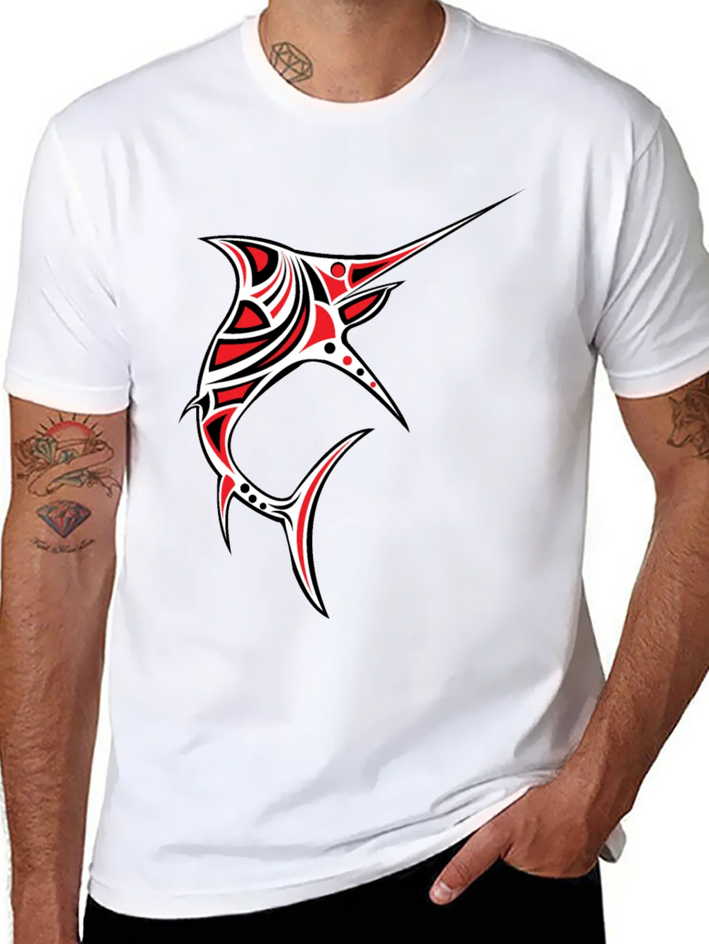 Tribal Marlin Graphic Tee - Black product image 6