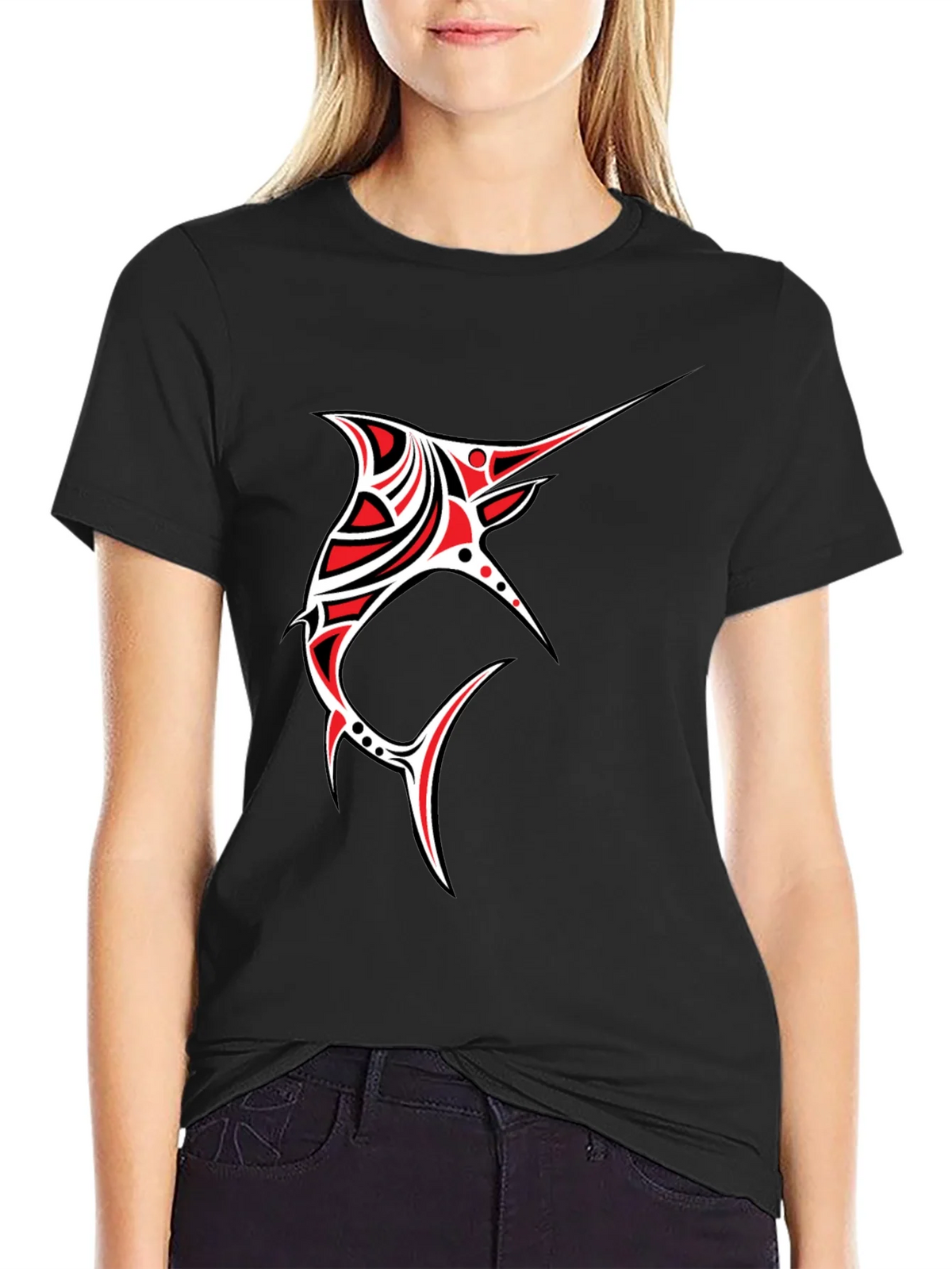 Tribal Marlin Graphic Tee - Black product image 2