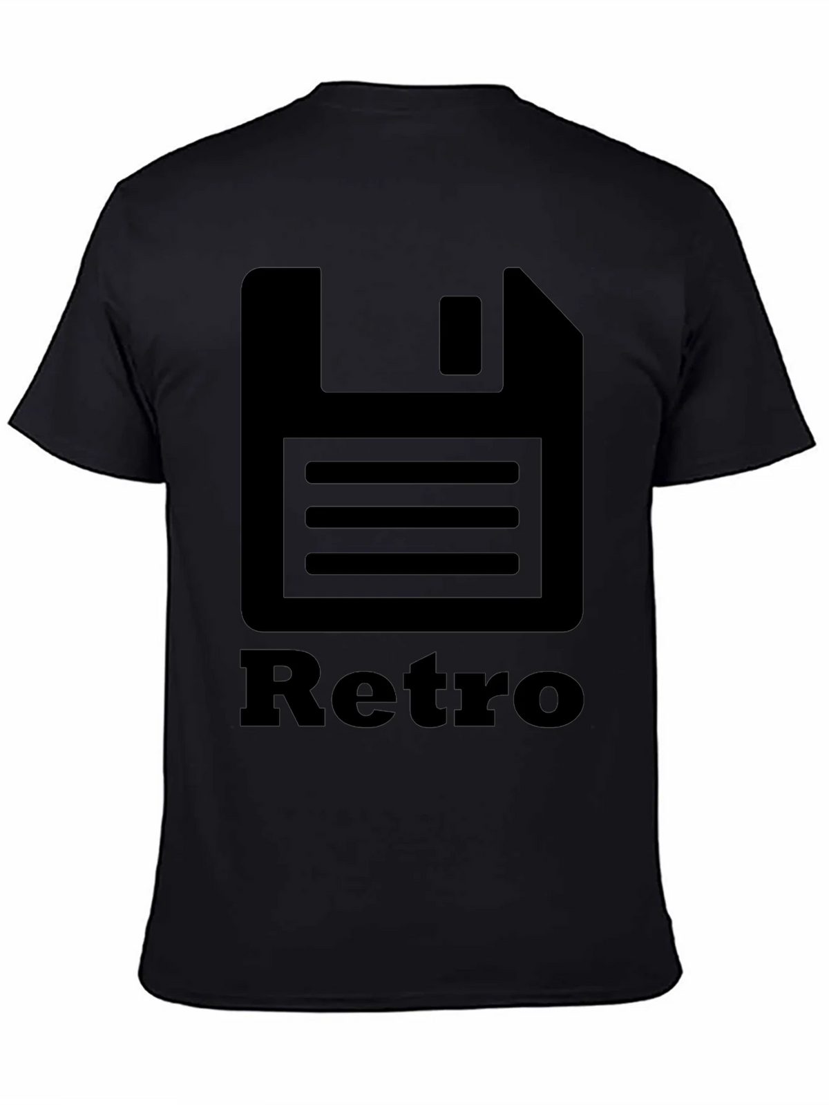 Retro Floppy Disk Black T-Shirt product image 3