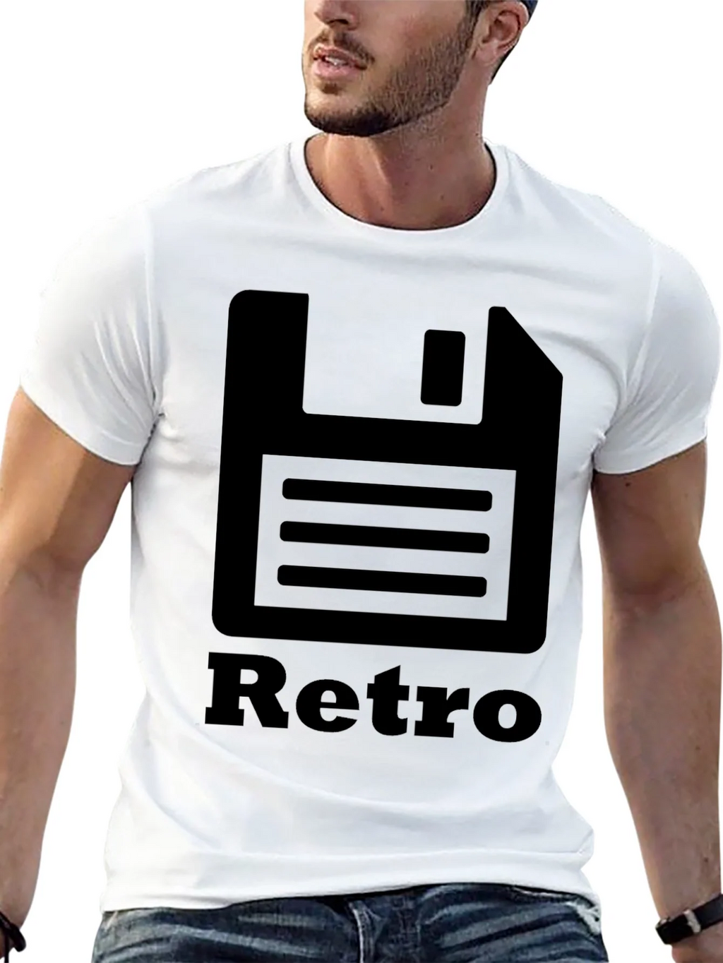 Retro Floppy Disk Black T-Shirt product image 10
