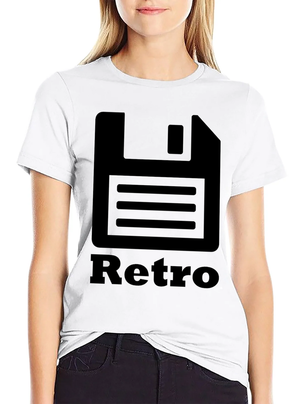 Retro Floppy Disk Black T-Shirt product image 6