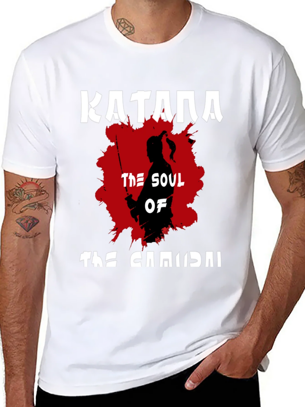 Katana Samurai Graphic T-Shirt - Black product image 4