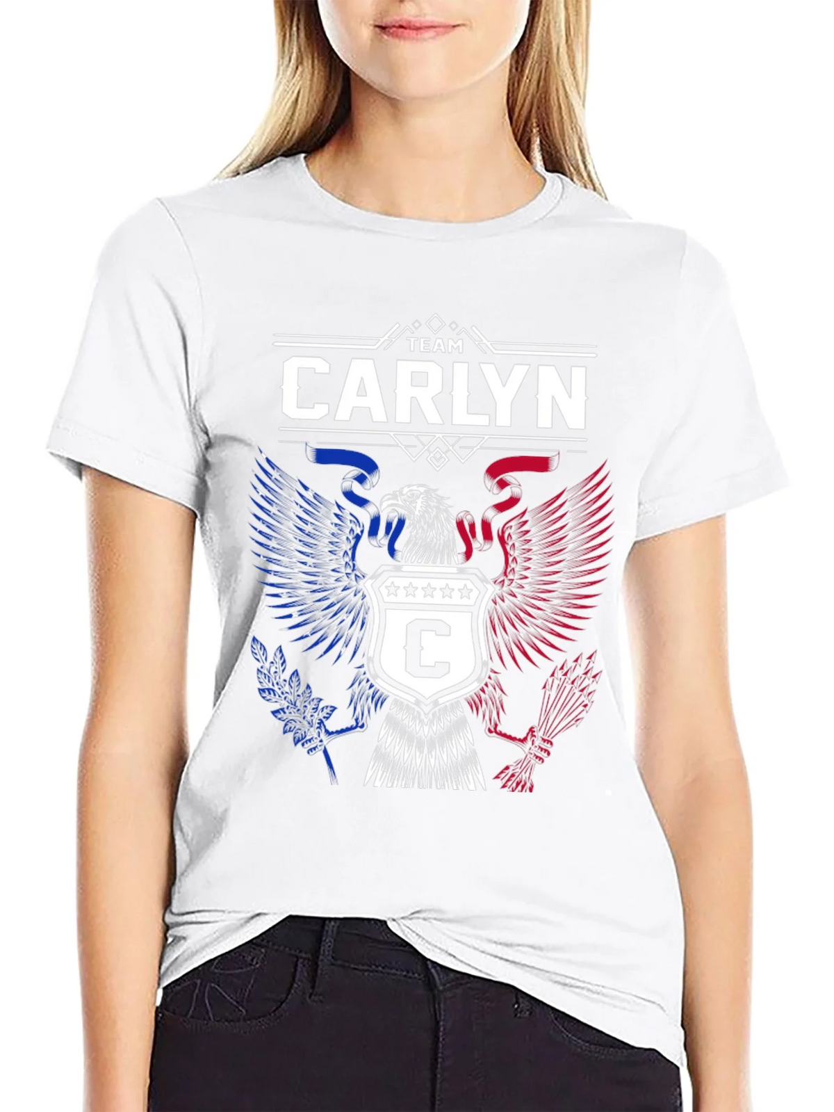 Team Carlyn Patriotic Eagle Black T-Shirt product image 8