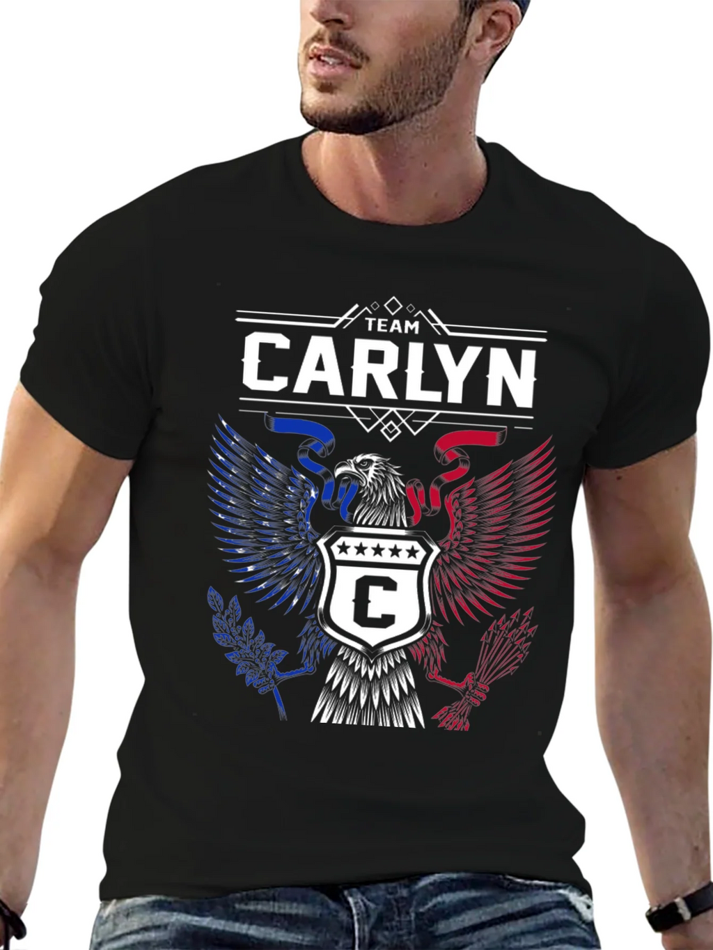 Team Carlyn Patriotic Eagle Black T-Shirt product image 6
