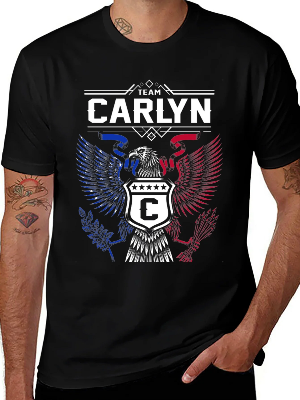 Team Carlyn Patriotic Eagle Black T-Shirt product image 1