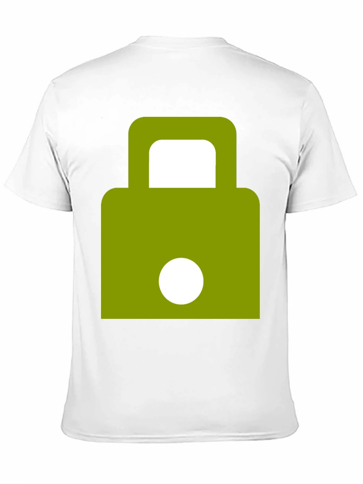 Modern Green Padlock Design Black T-Shirt product image 10