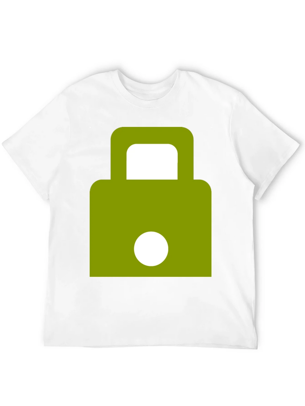 Modern Green Padlock Design Black T-Shirt product image 11