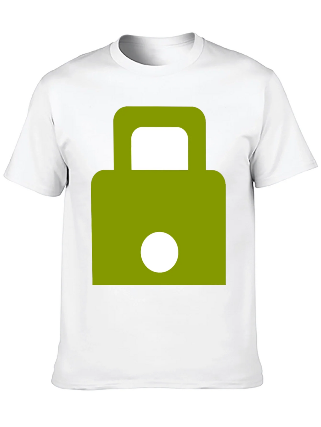 Modern Green Padlock Design Black T-Shirt product image 9