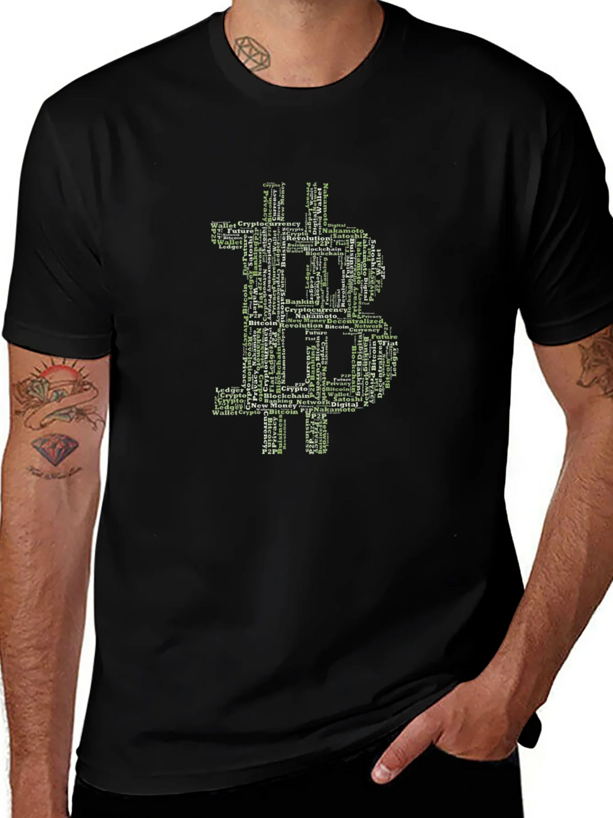 Bitcoin Word Art Graphic T-Shirt product image 1