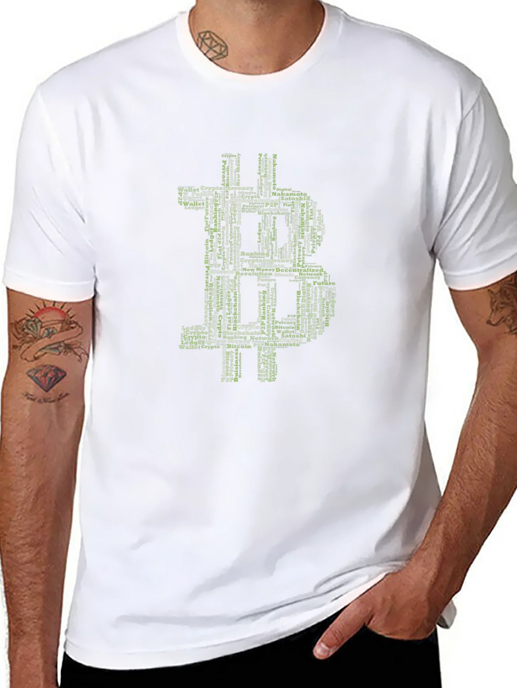 Bitcoin Word Art Graphic T-Shirt product image 7