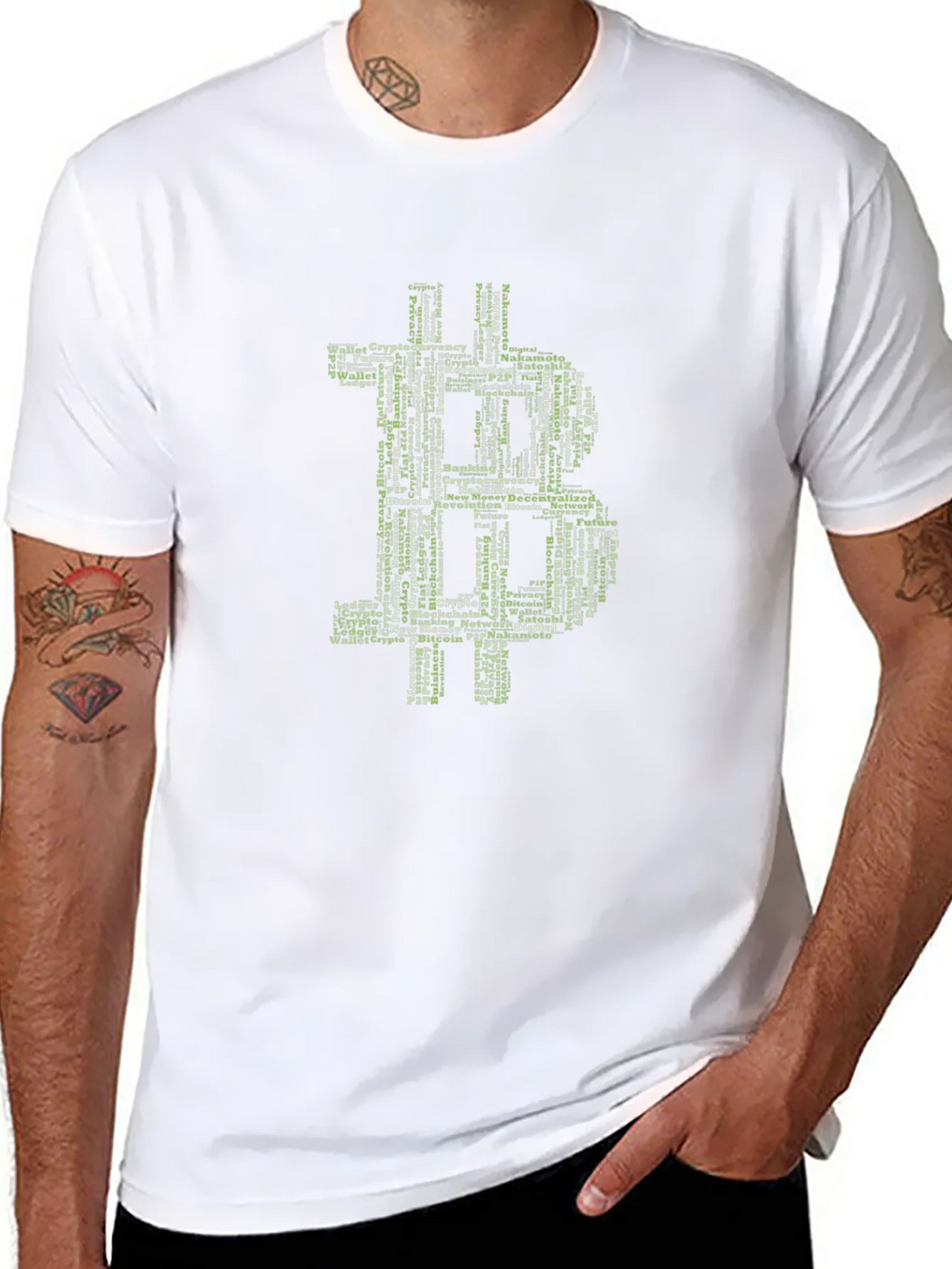 Bitcoin Word Art Graphic T-Shirt product image 7