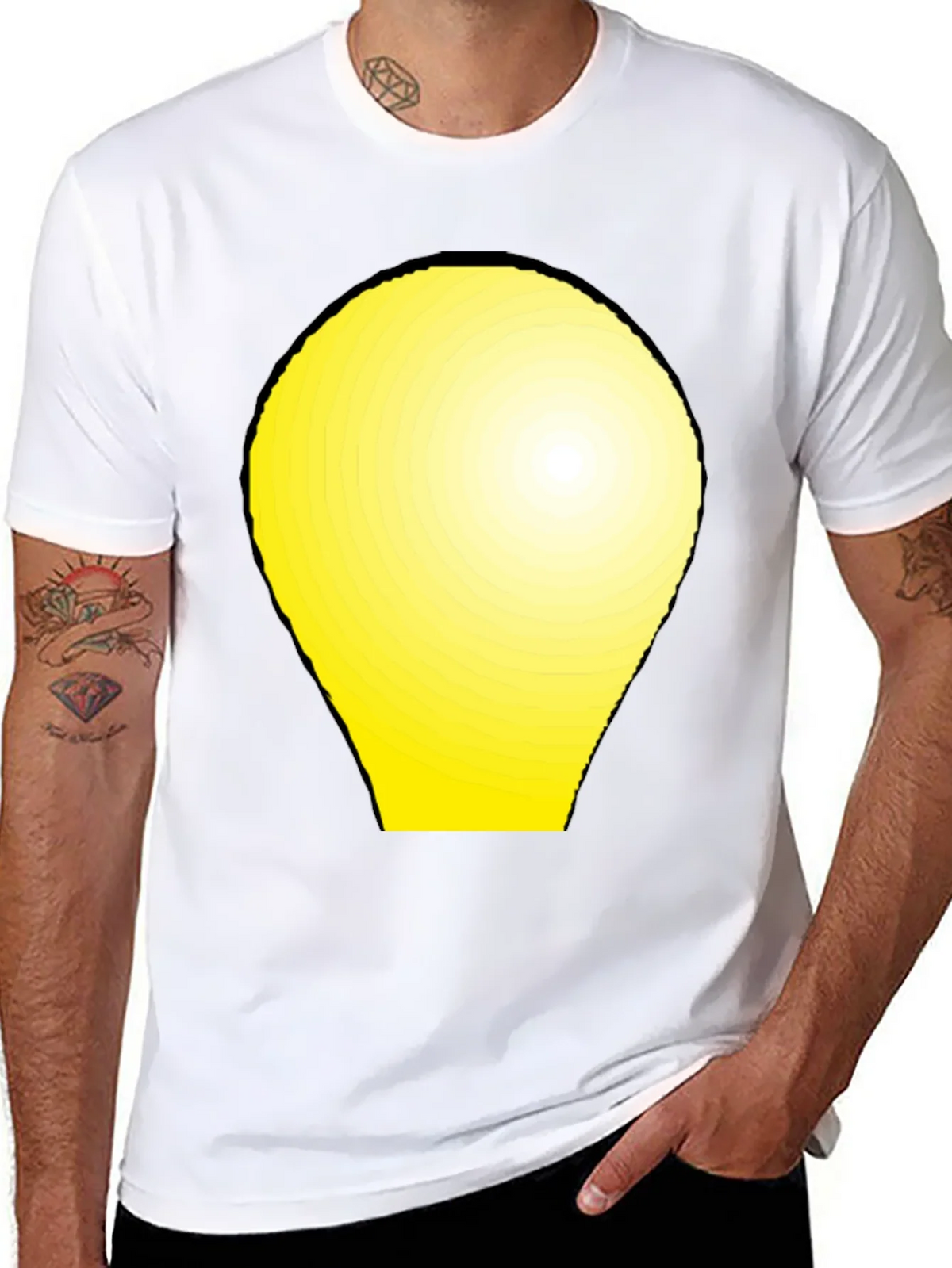 Modern Graphic Tee - Yellow Light Bulb Design product image 7