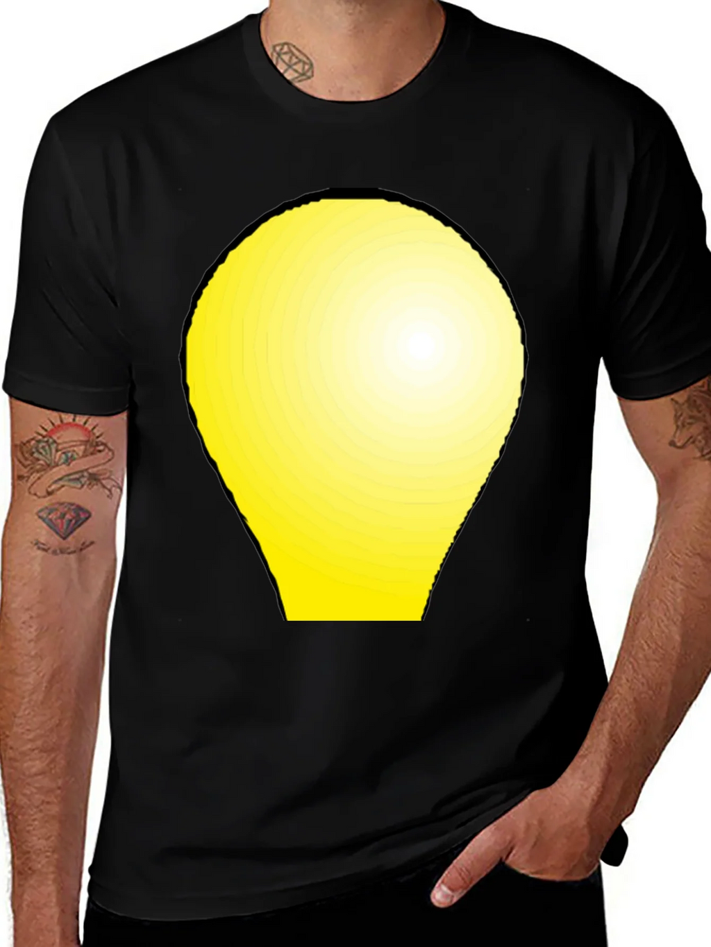 Modern Graphic Tee - Yellow Light Bulb Design product image 1