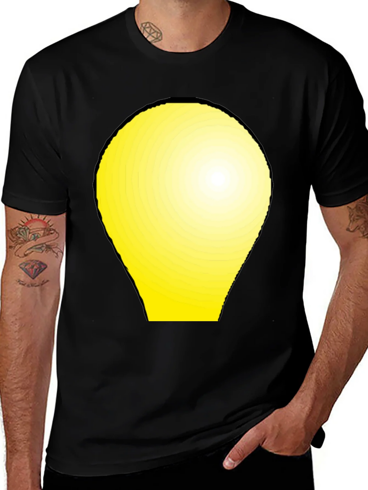 Modern Graphic Tee - Yellow Light Bulb Design product image 1