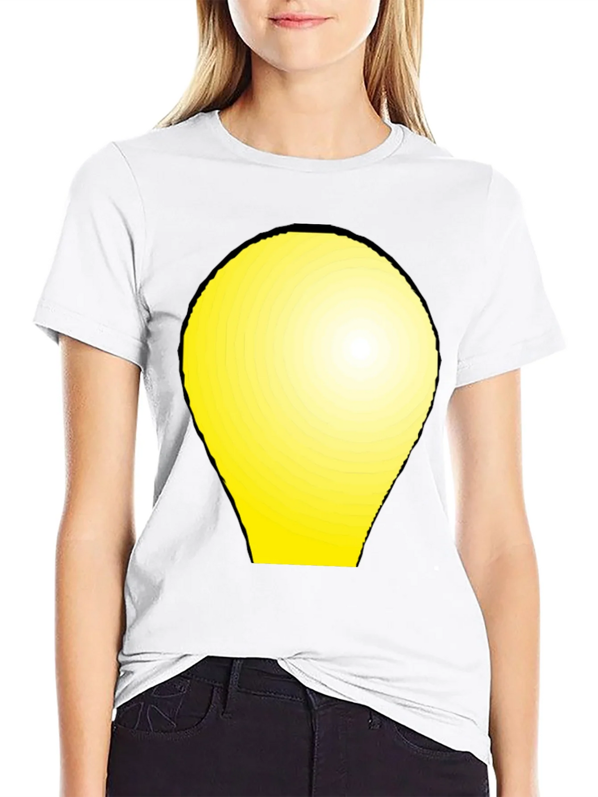 Modern Graphic Tee - Yellow Light Bulb Design product image 8
