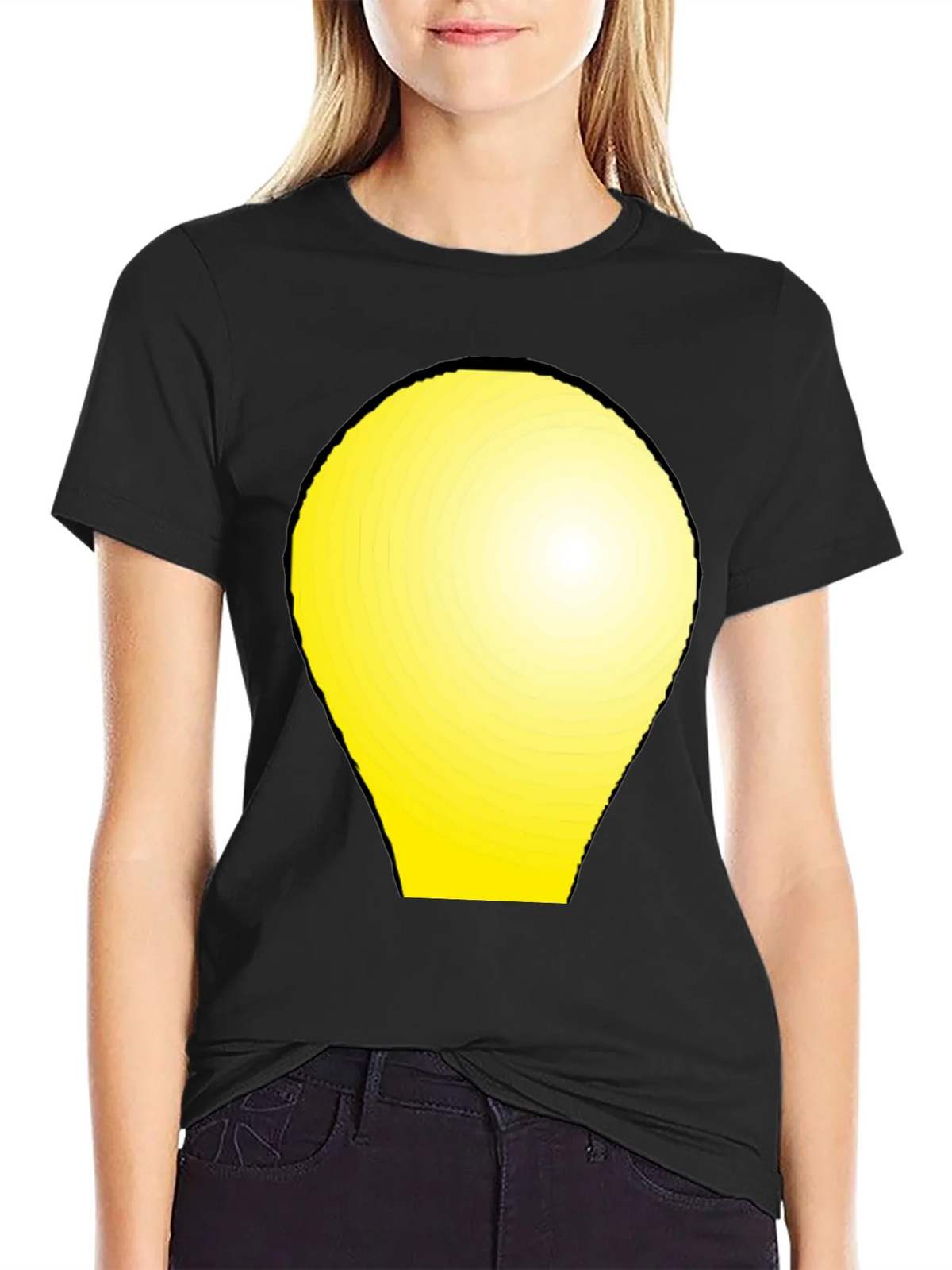 Modern Graphic Tee - Yellow Light Bulb Design product image 2