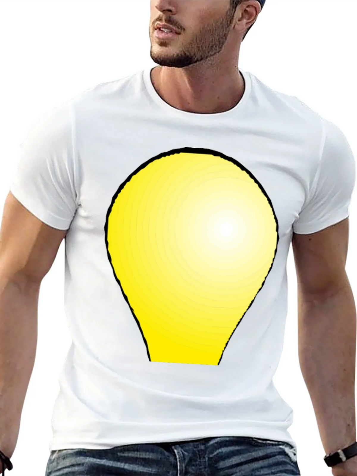 Modern Graphic Tee - Yellow Light Bulb Design product image 12