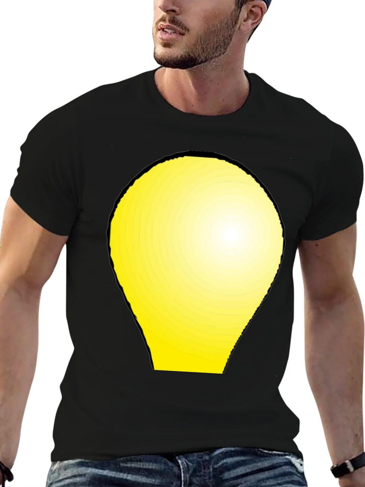 Modern Graphic Tee - Yellow Light Bulb Design product image 6