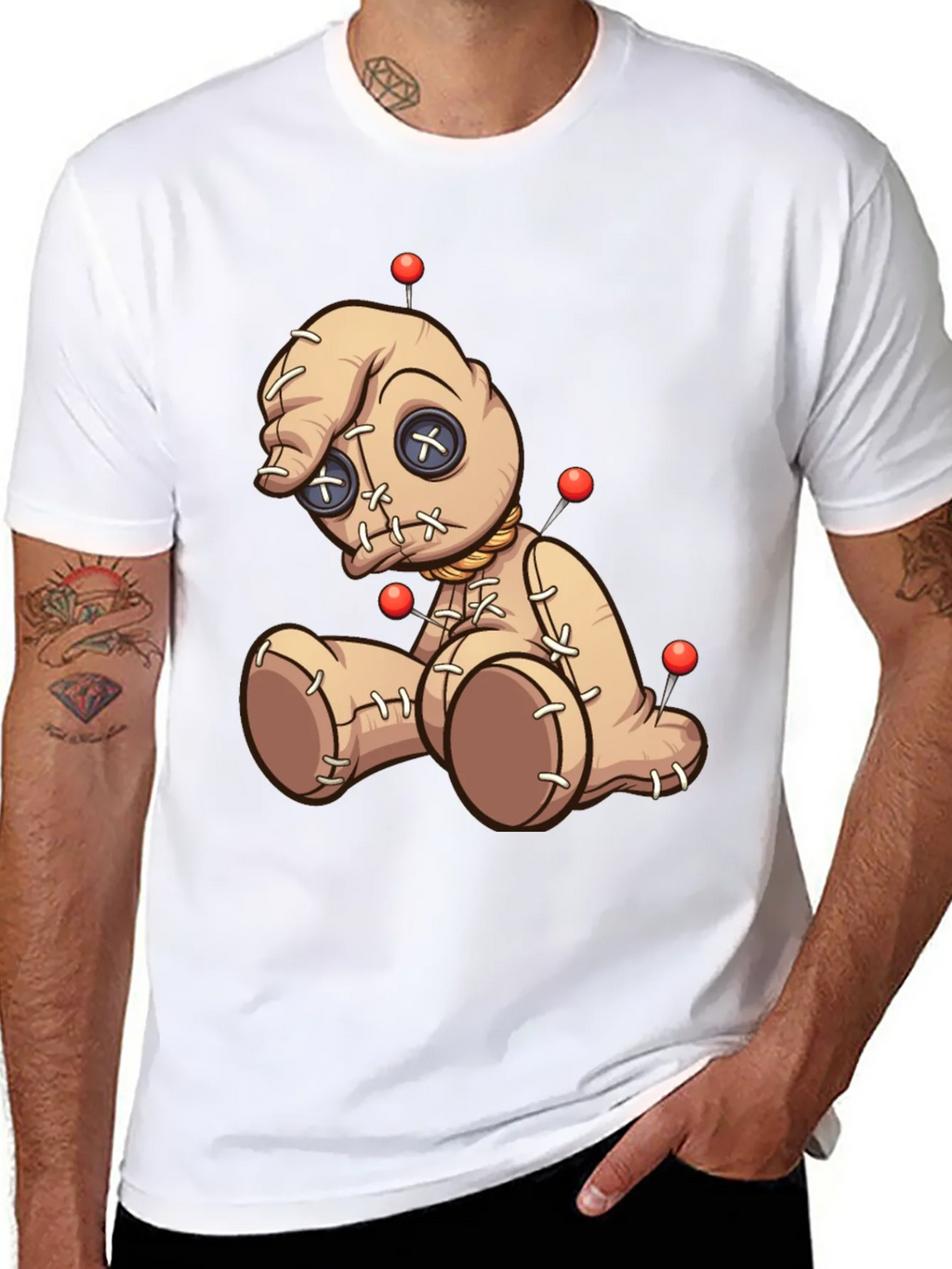 Voodoo Doll Graphic Print T-Shirt - Black product image 6