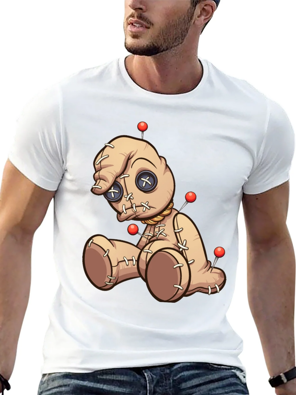 Voodoo Doll Graphic Print T-Shirt - Black product image 10