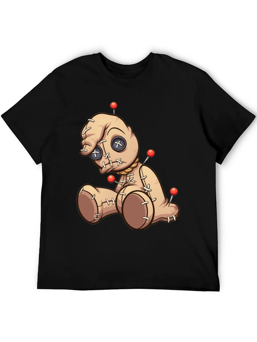 Voodoo Doll Graphic Print T-Shirt - Black product image 4