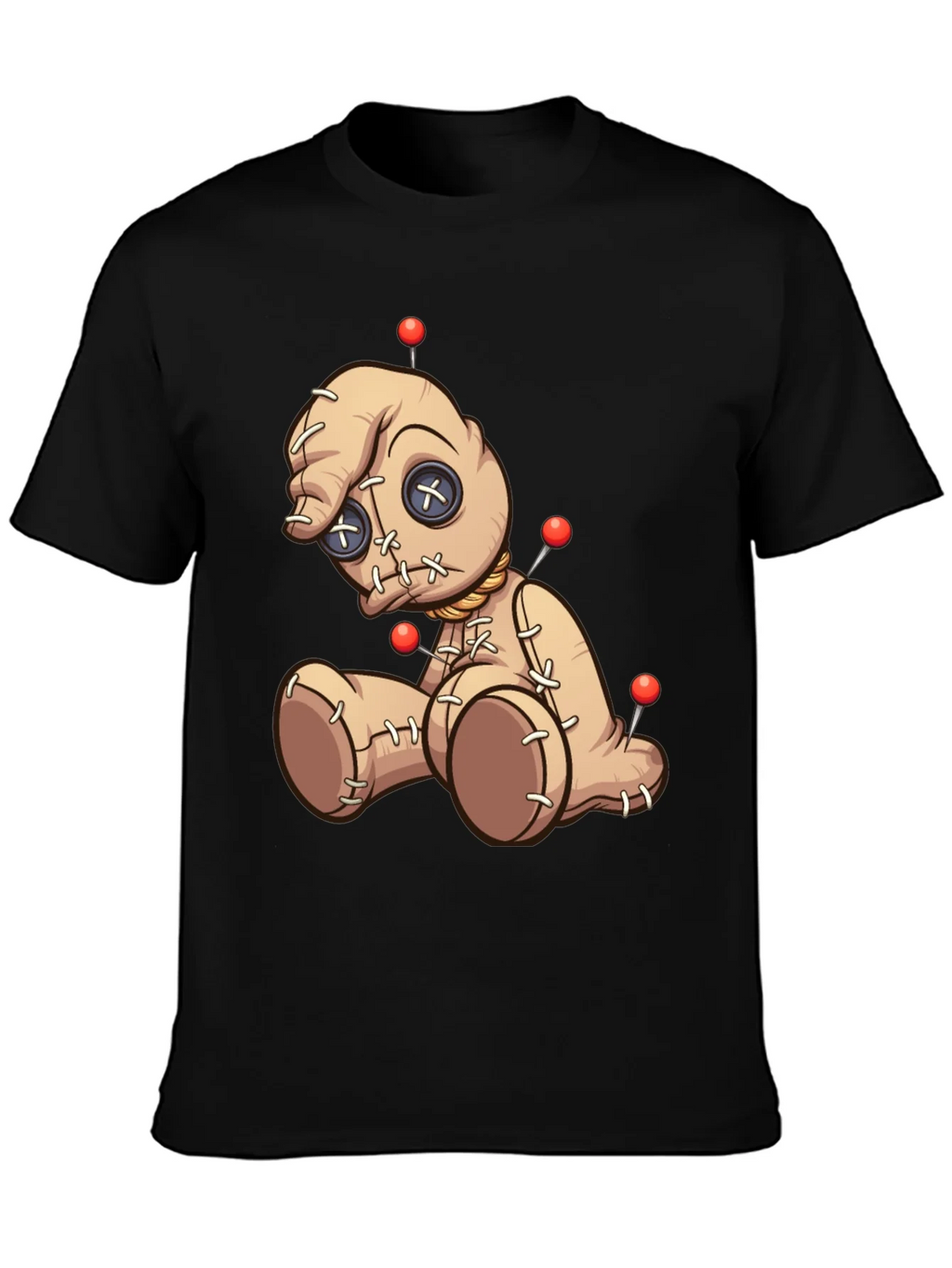 Voodoo Doll Graphic Print T-Shirt - Black product image 3