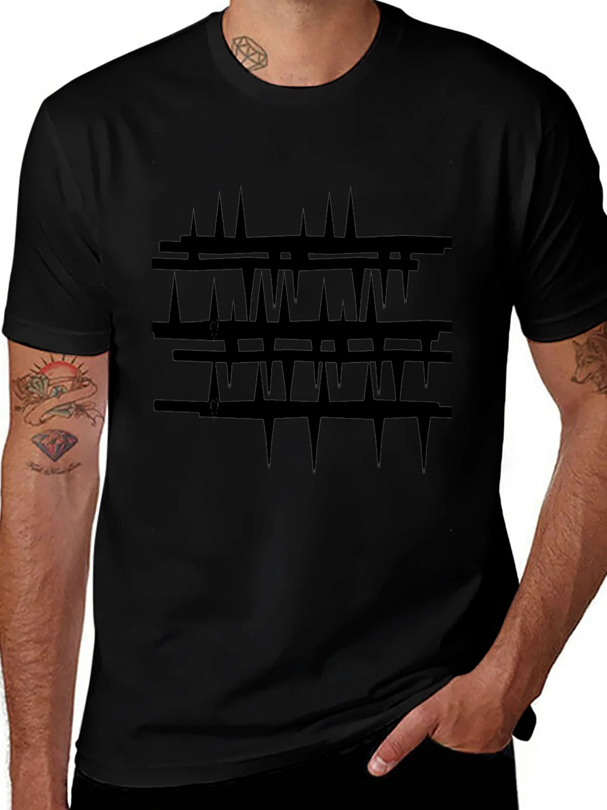 Abstract Black Graphic Tee - Modern Art Shirt product image 1