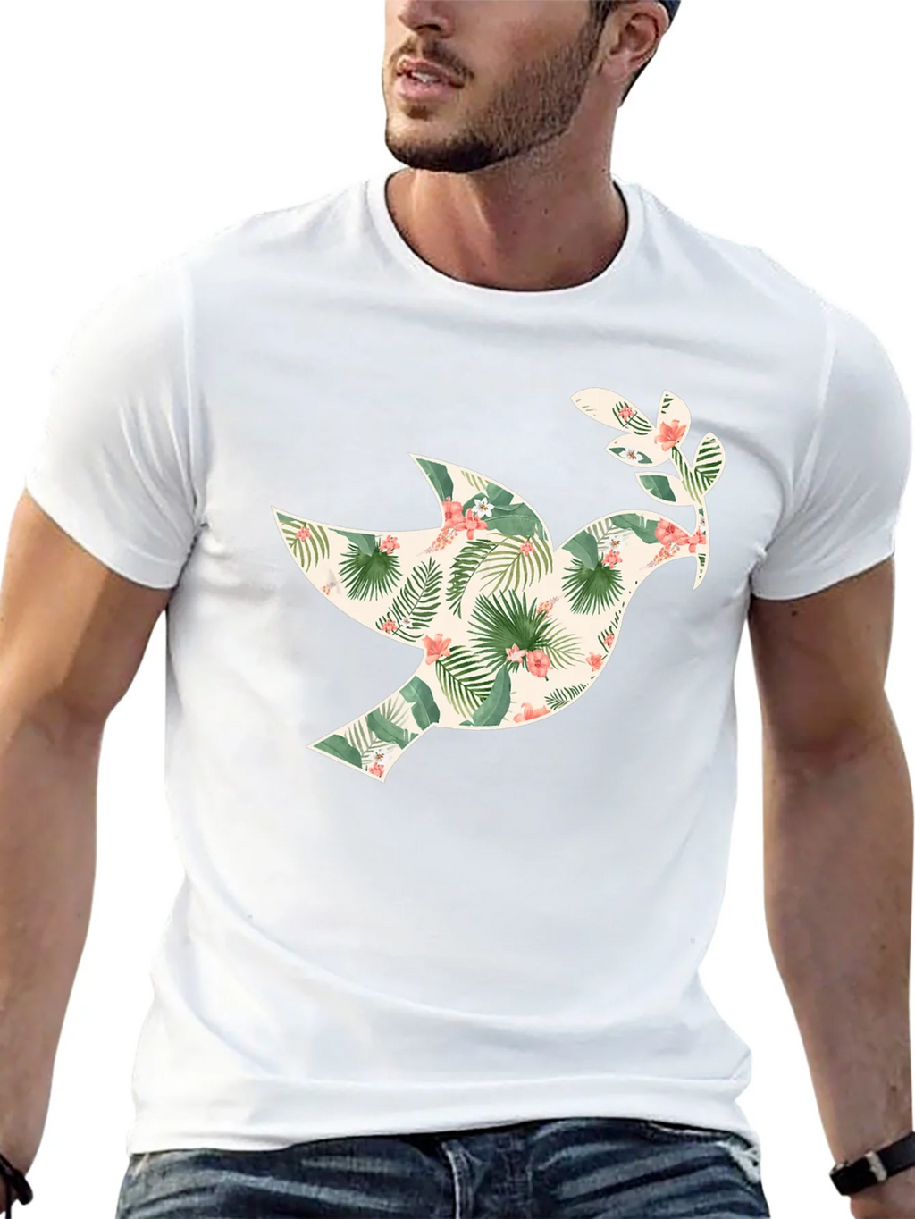 Tropical Dove Graphic Tee - Mens Black T-Shirt product image 5