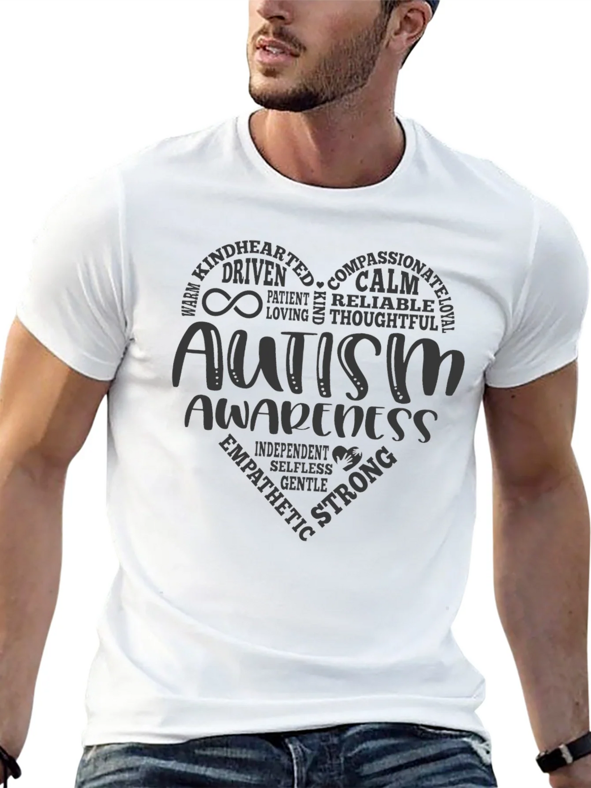 Autism Awareness Heart T-Shirt - Compassionate & Strong product image 12