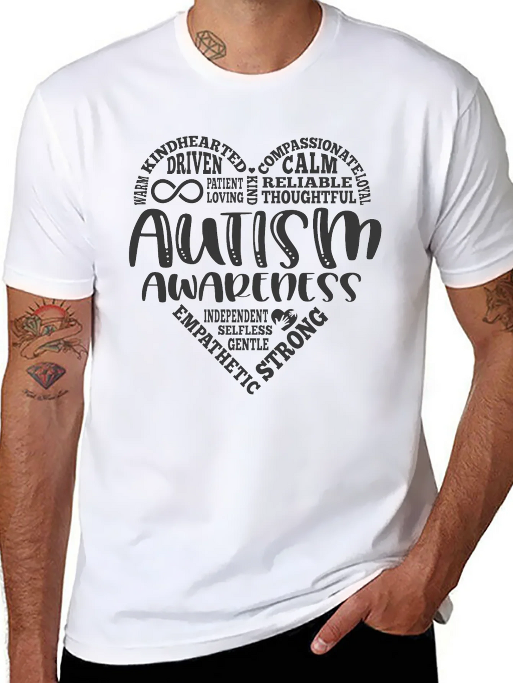 Autism Awareness Heart T-Shirt - Compassionate & Strong product image 7