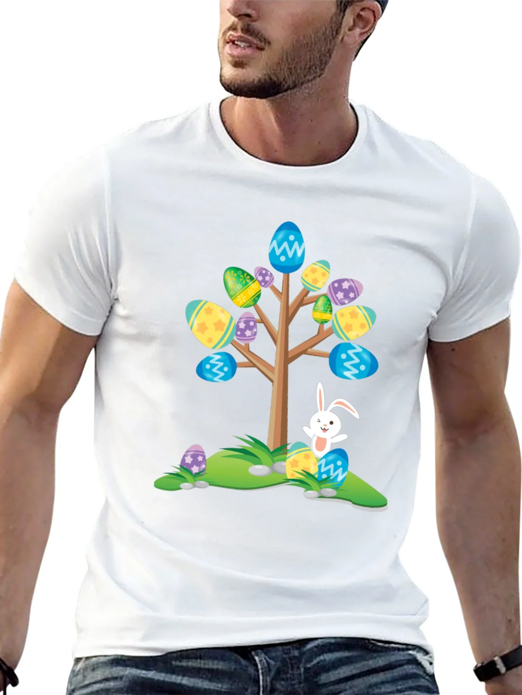 Easter Egg Tree Bunny T-Shirt - Fun Holiday Apparel product image 12