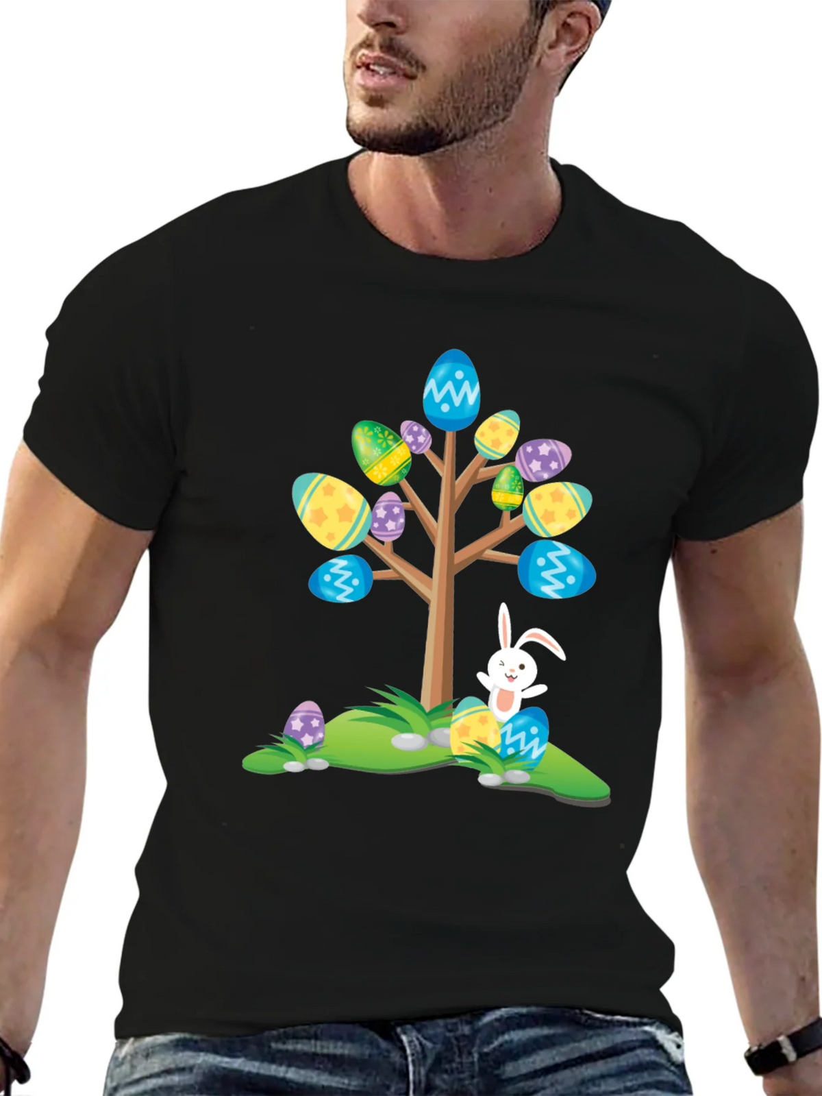 Easter Egg Tree Bunny T-Shirt - Fun Holiday Apparel product image 6