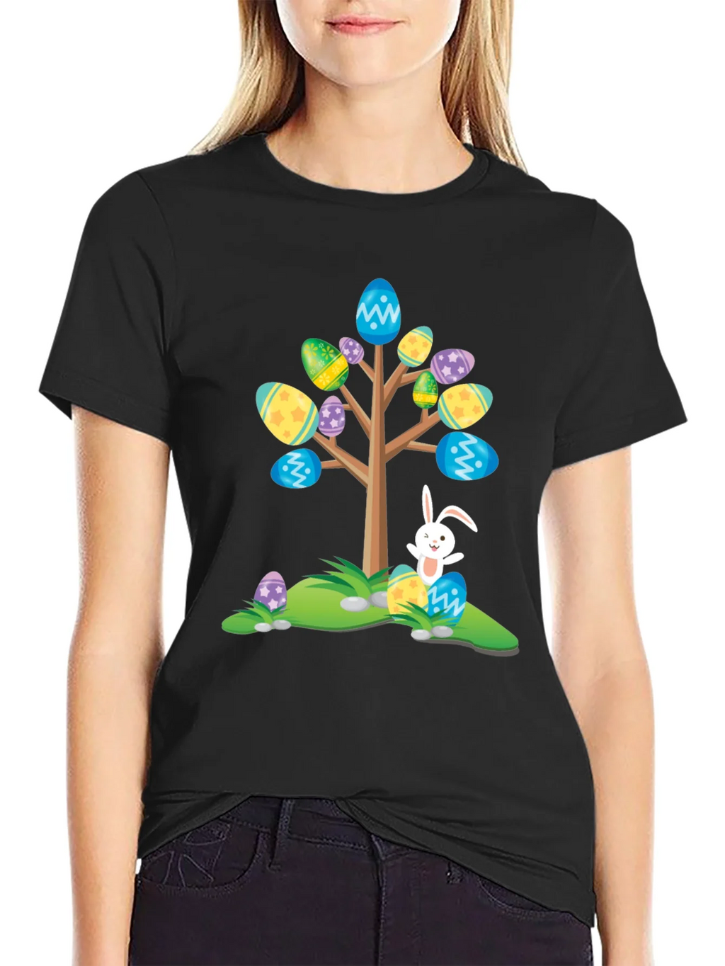 Easter Egg Tree Bunny T-Shirt - Fun Holiday Apparel product image 2
