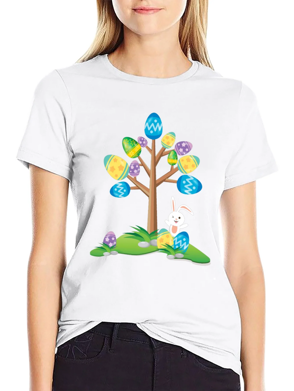 Easter Egg Tree Bunny T-Shirt - Fun Holiday Apparel product image 8