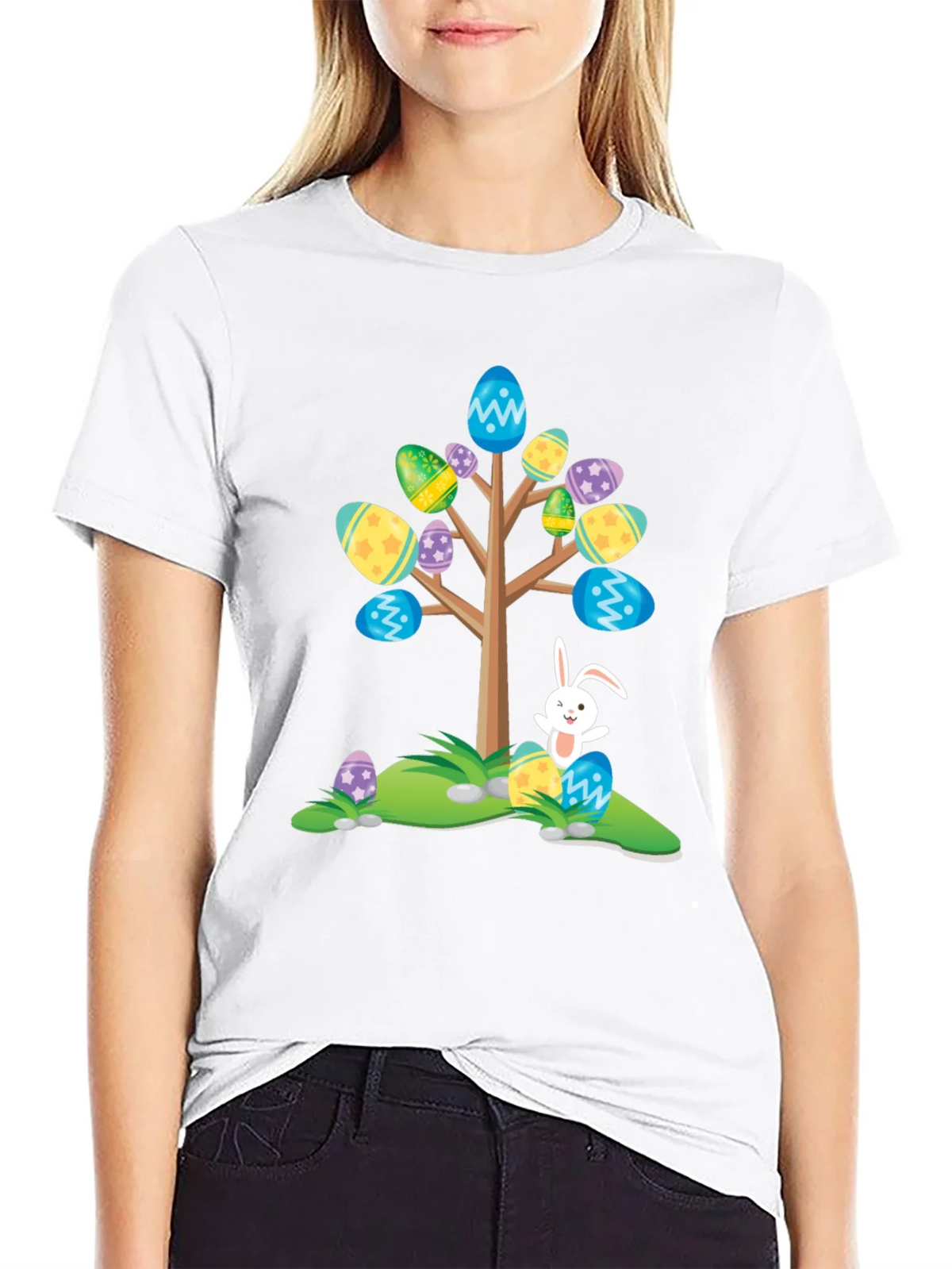 Easter Egg Tree Bunny T-Shirt - Fun Holiday Apparel product image 8