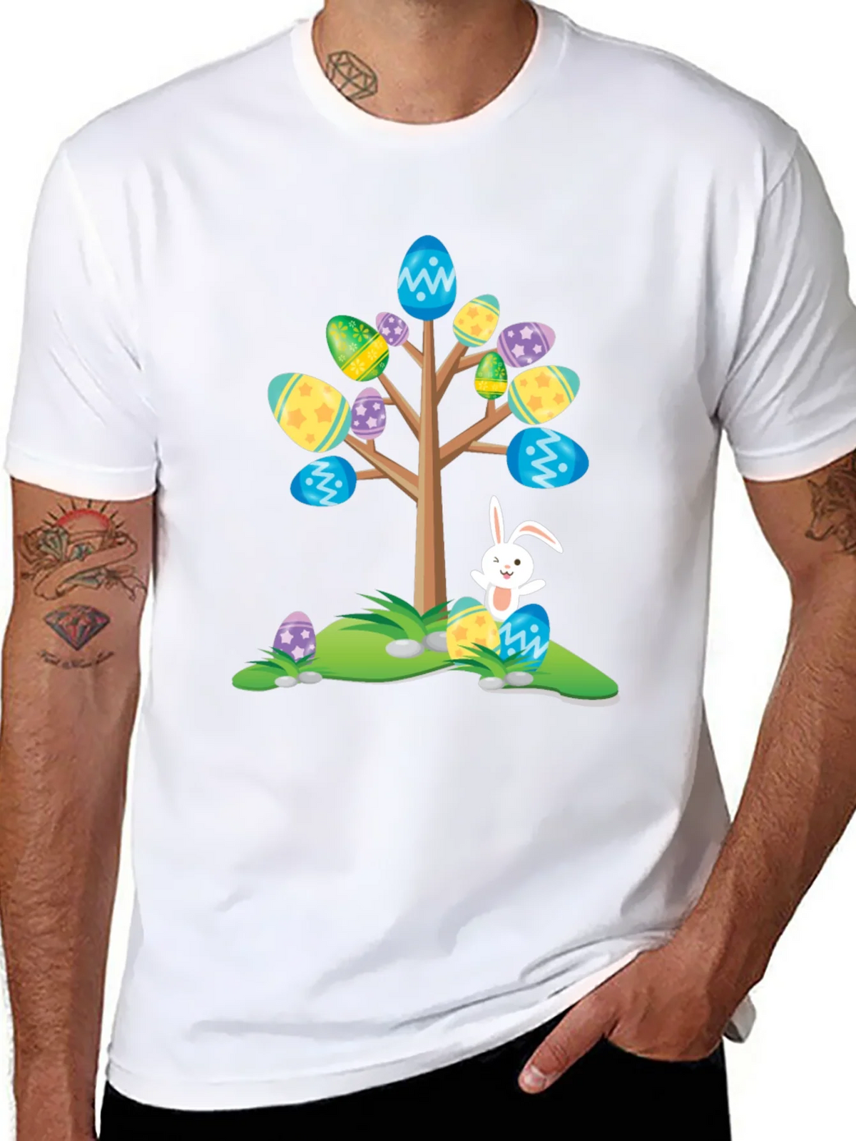 Easter Egg Tree Bunny T-Shirt - Fun Holiday Apparel product image 7