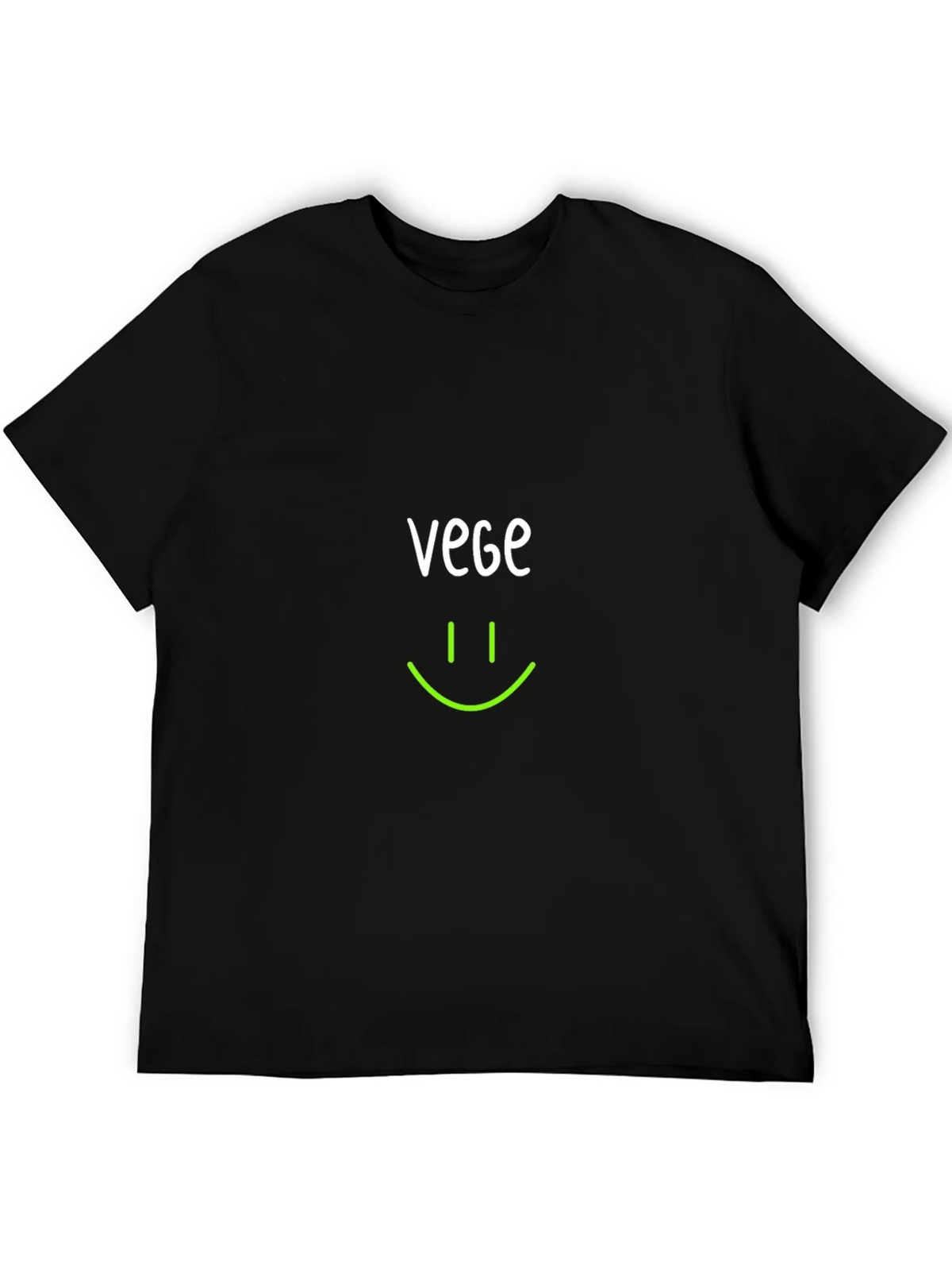 Vegan Smile T-Shirt - Black Crew Neck product image 5