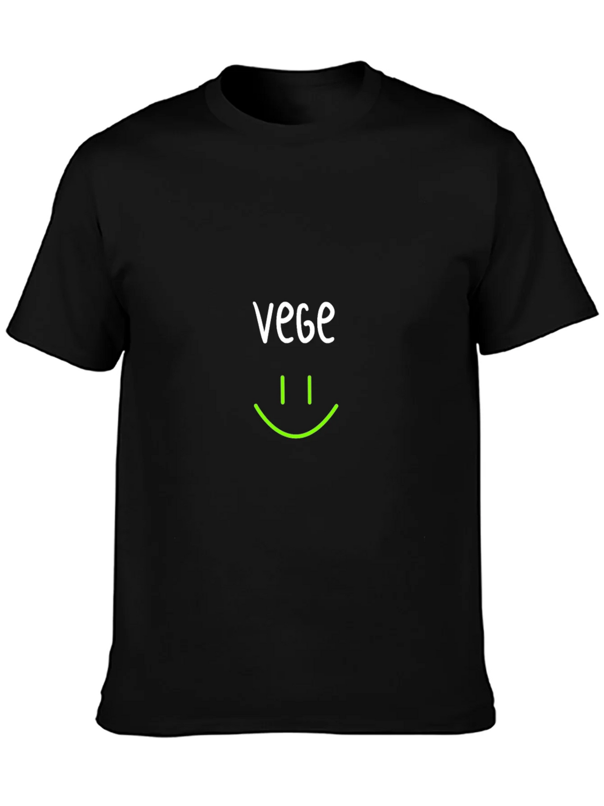 Vegan Smile T-Shirt - Black Crew Neck product image 3