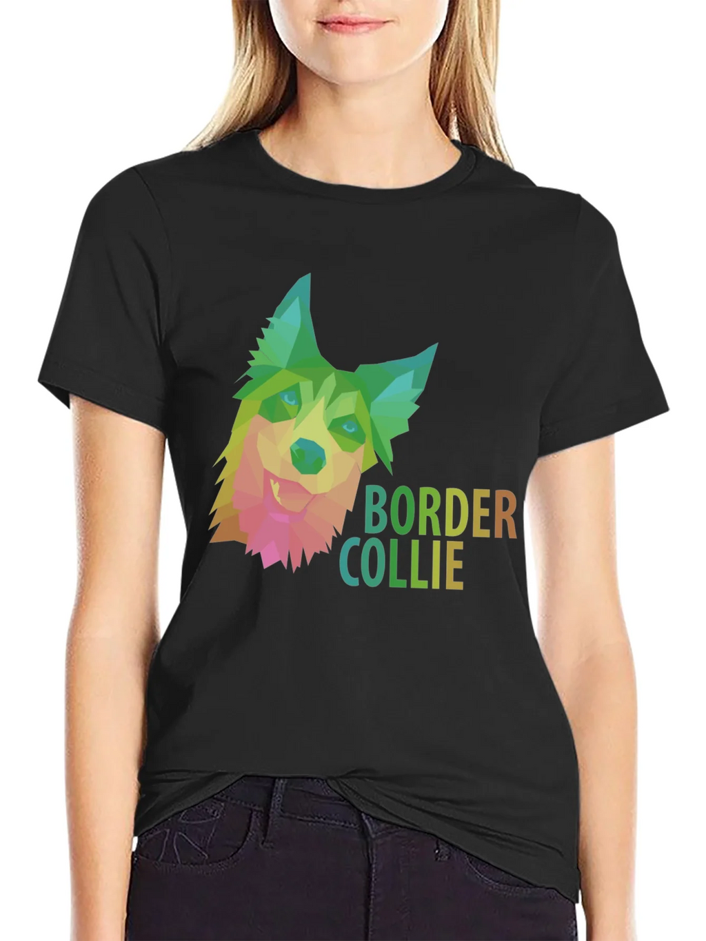Border Collie Geometric Dog T-Shirt product image 2