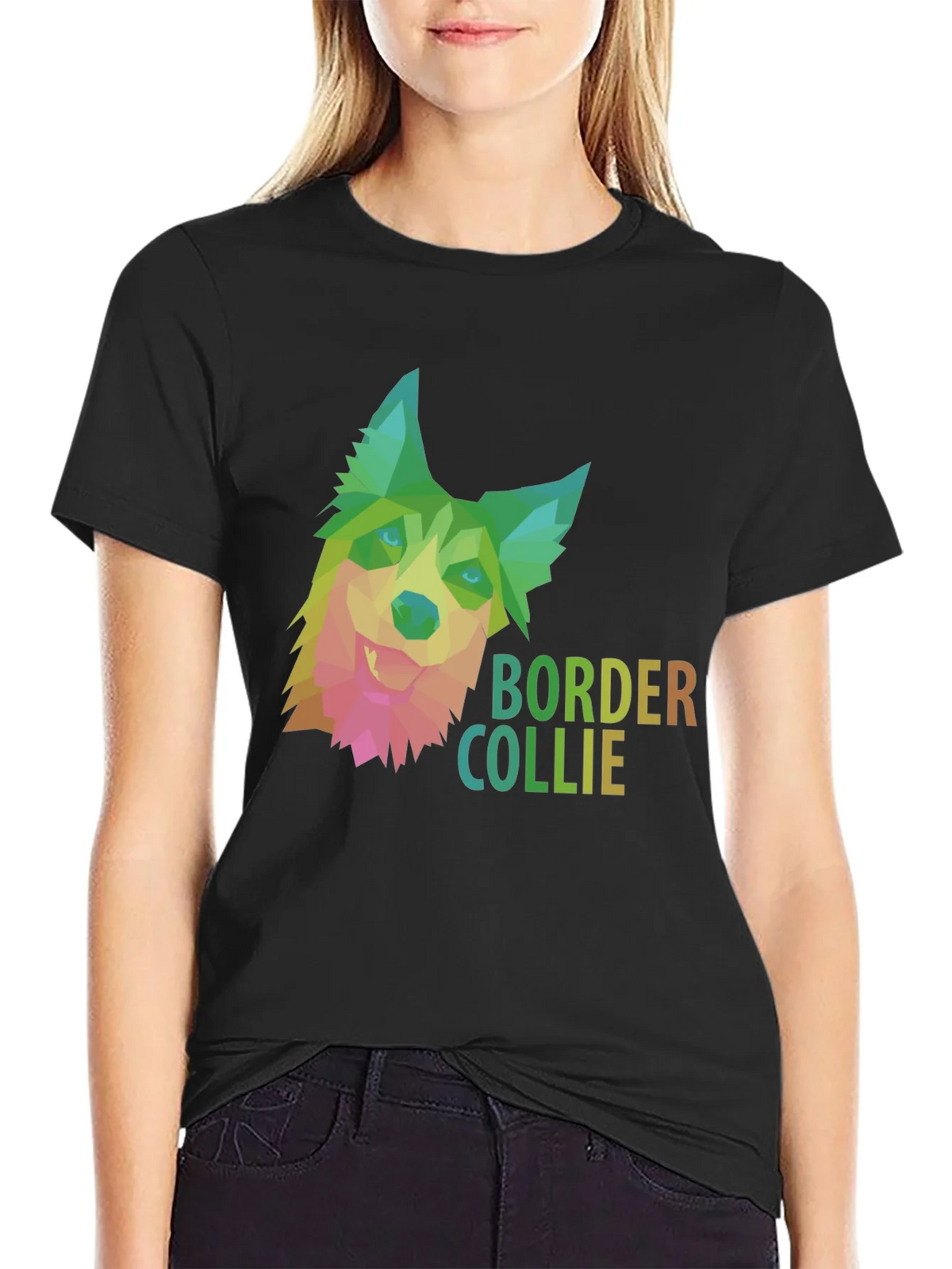 Border Collie Geometric Dog T-Shirt product image 2